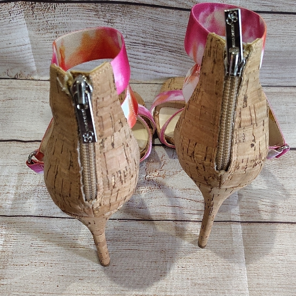 Jessica Simpson Pink and Tan Strappy Heels - Picture 6 of 9